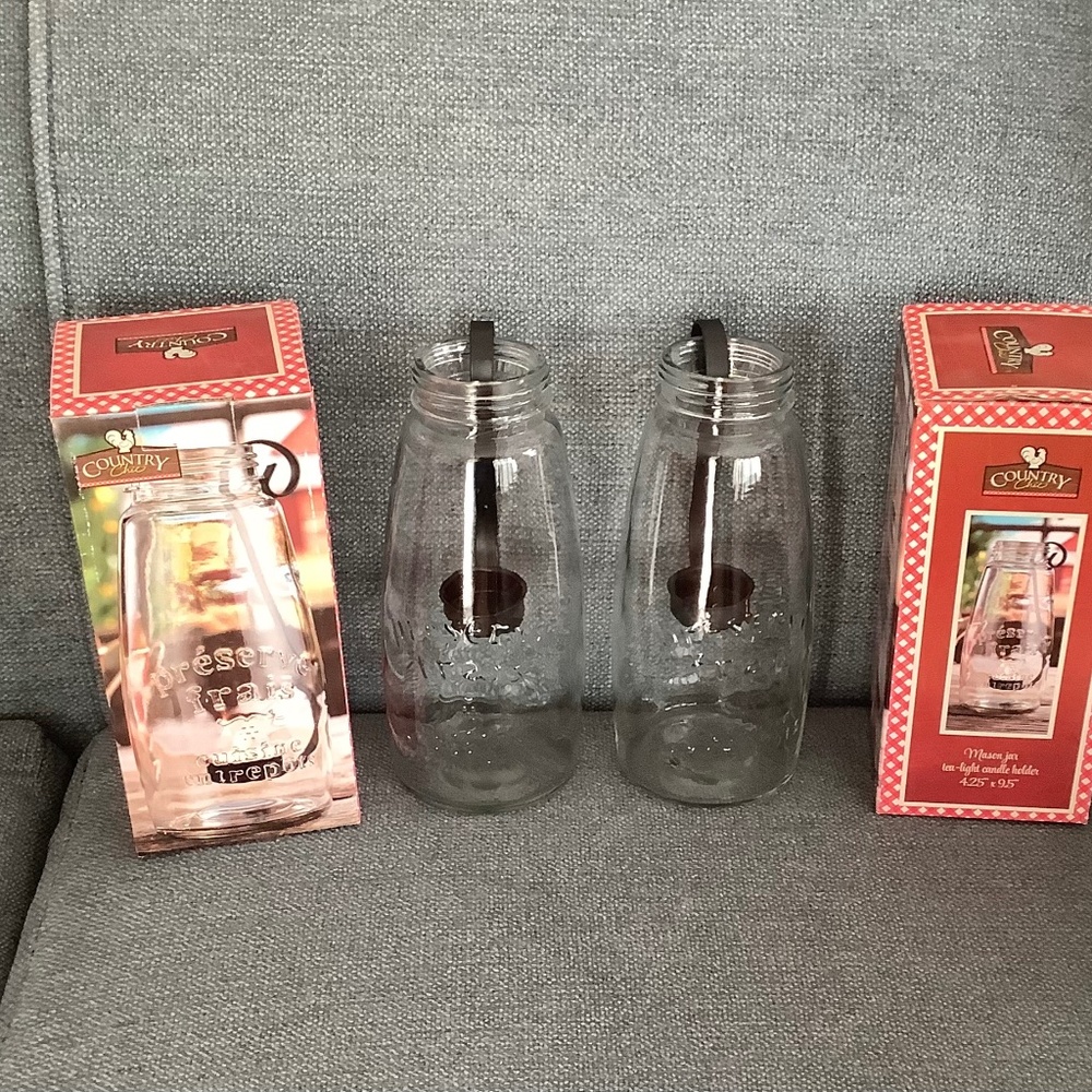 Mason Jar Tea-Light Candle Holder (set of 2)